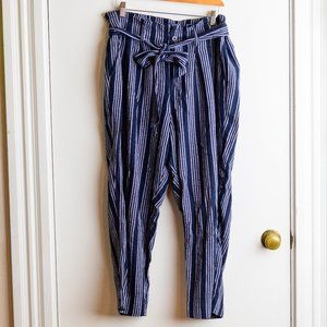 EUC LOFT striped linen paperbag pants